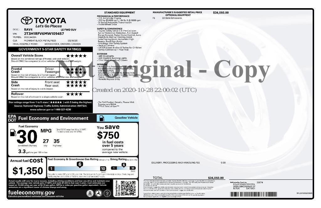 used 2021 Toyota RAV4 car, priced at $28,852