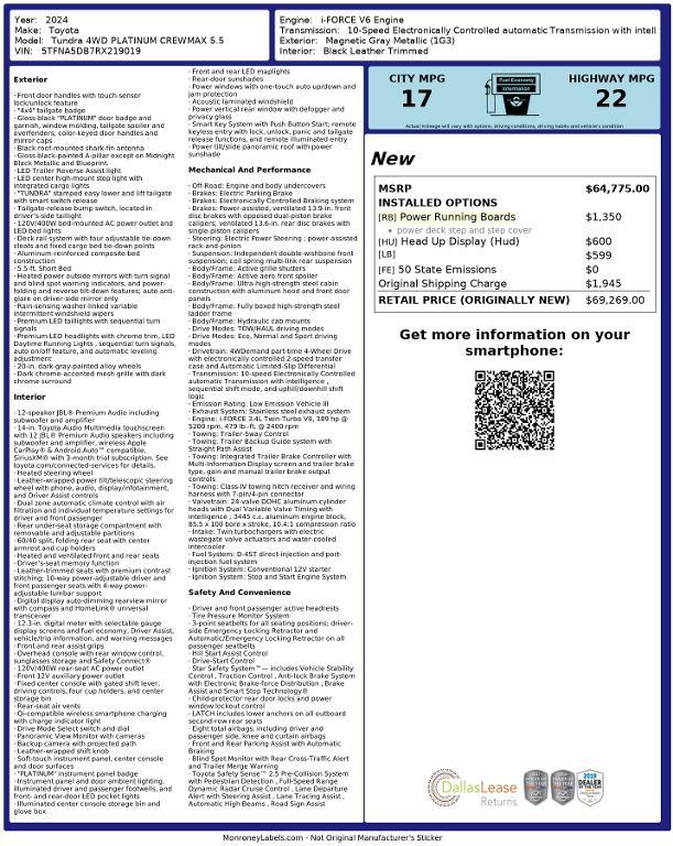 used 2024 Toyota Tundra car, priced at $52,344