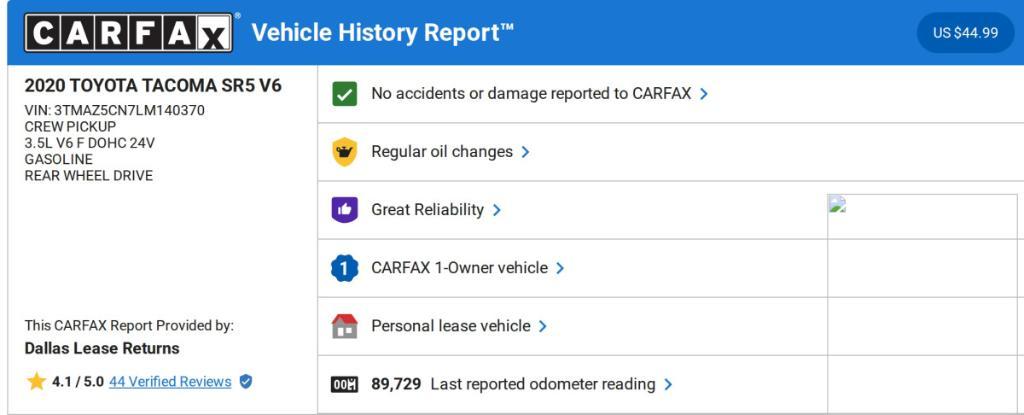 used 2020 Toyota Tacoma car, priced at $29,224