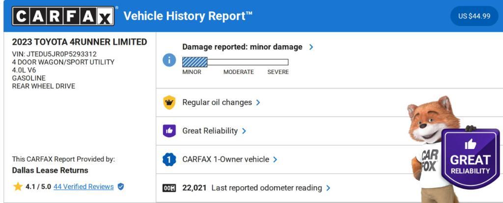 used 2023 Toyota 4Runner car, priced at $47,485