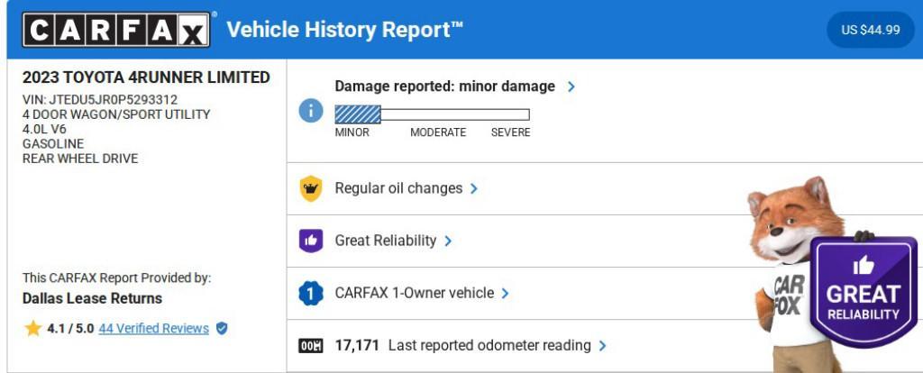 used 2023 Toyota 4Runner car, priced at $47,485
