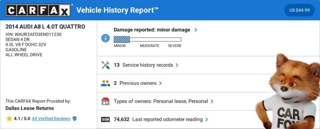 used 2014 Audi A8 car, priced at $16,535