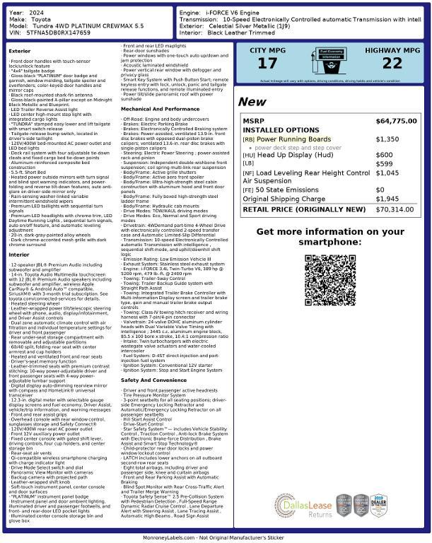 used 2024 Toyota Tundra car, priced at $45,637