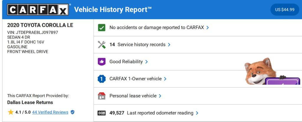 used 2020 Toyota Corolla car, priced at $17,834