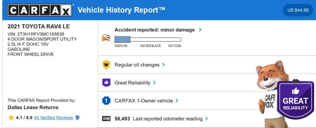 used 2021 Toyota RAV4 car, priced at $27,200