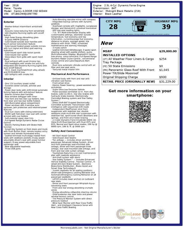 used 2018 Toyota Camry car, priced at $20,375