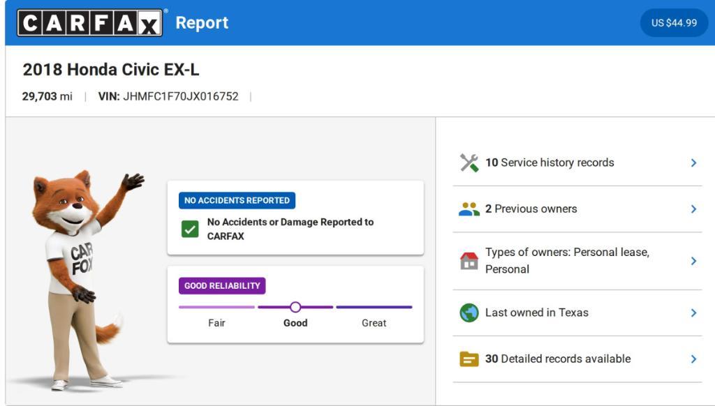 used 2018 Honda Civic car, priced at $22,035