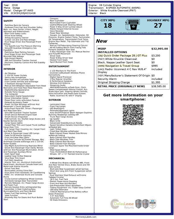 used 2018 Dodge Charger car, priced at $19,746