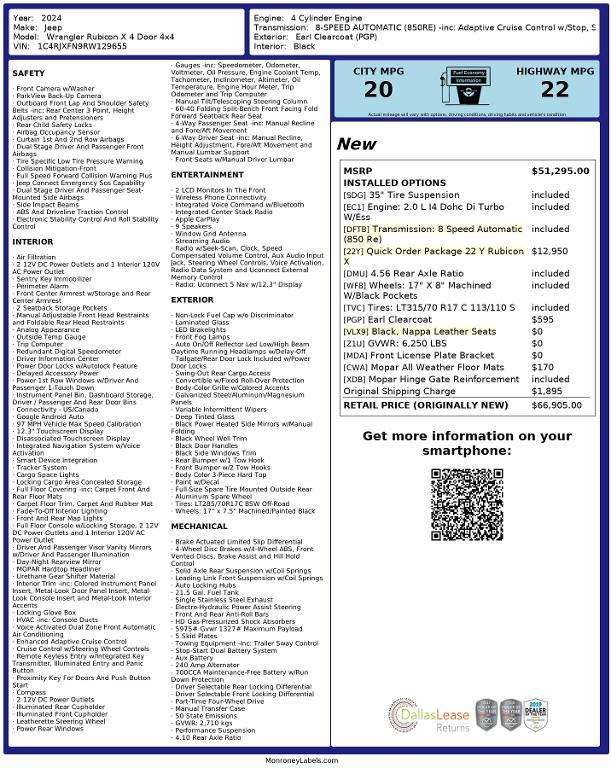 used 2024 Jeep Wrangler car, priced at $47,889