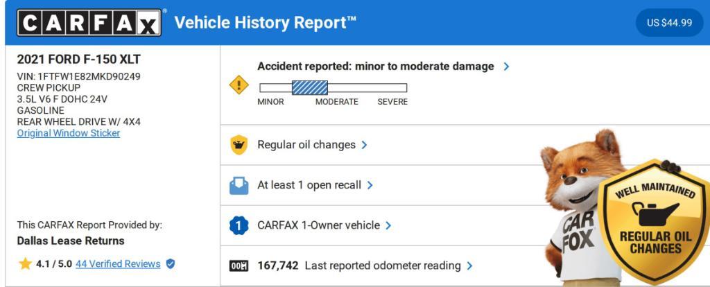 used 2021 Ford F-150 car, priced at $18,535