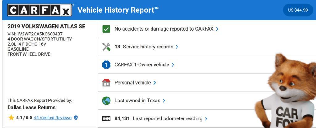 used 2019 Volkswagen Atlas car, priced at $20,074