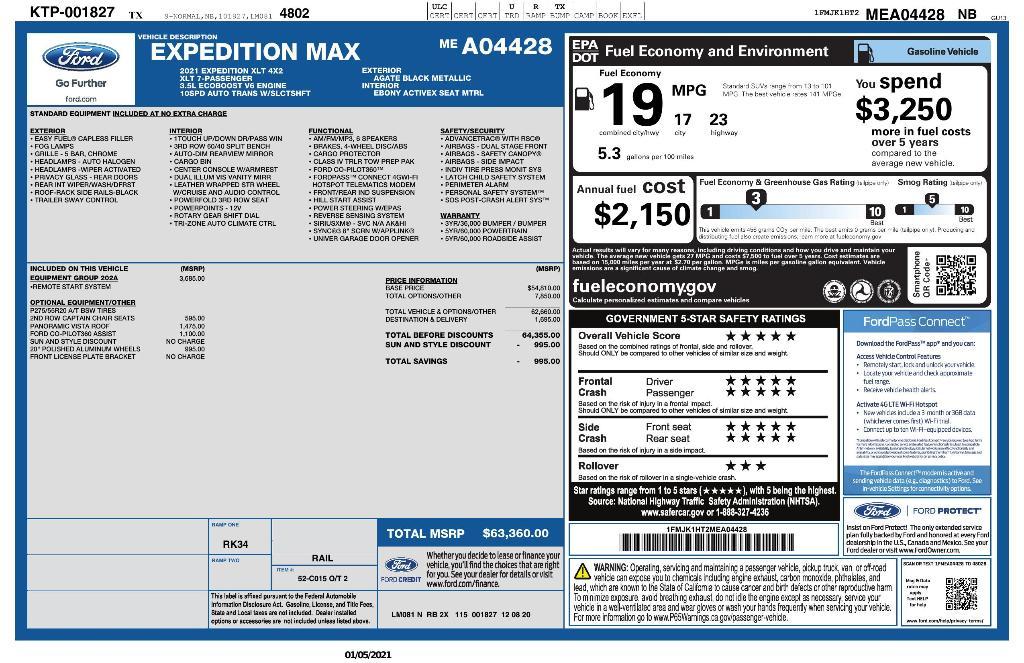 used 2021 Ford Expedition Max car, priced at $24,835