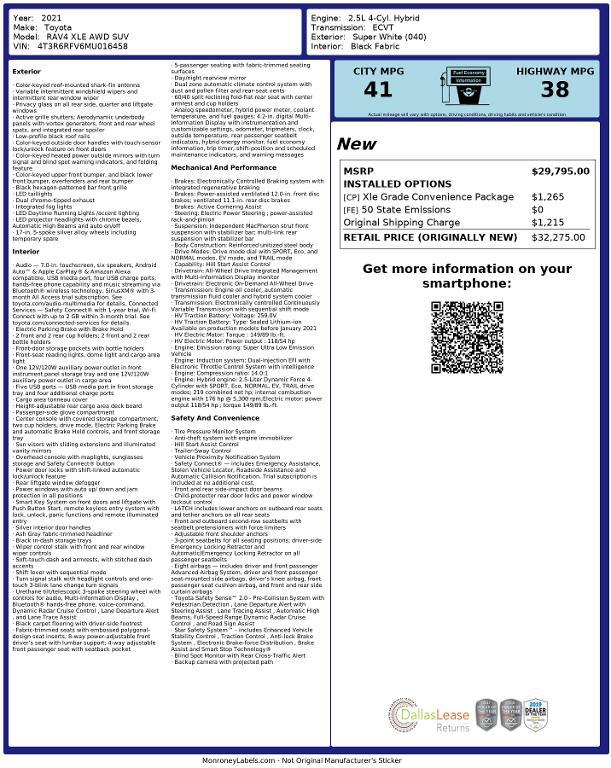 used 2021 Toyota RAV4 Hybrid car, priced at $28,662