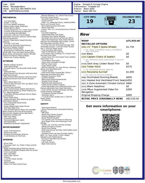 used 2020 Mercedes-Benz GLS 450 car, priced at $36,035