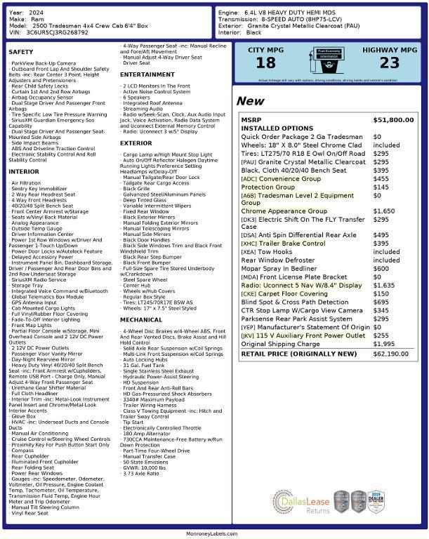 used 2024 Ram 2500 car, priced at $40,612