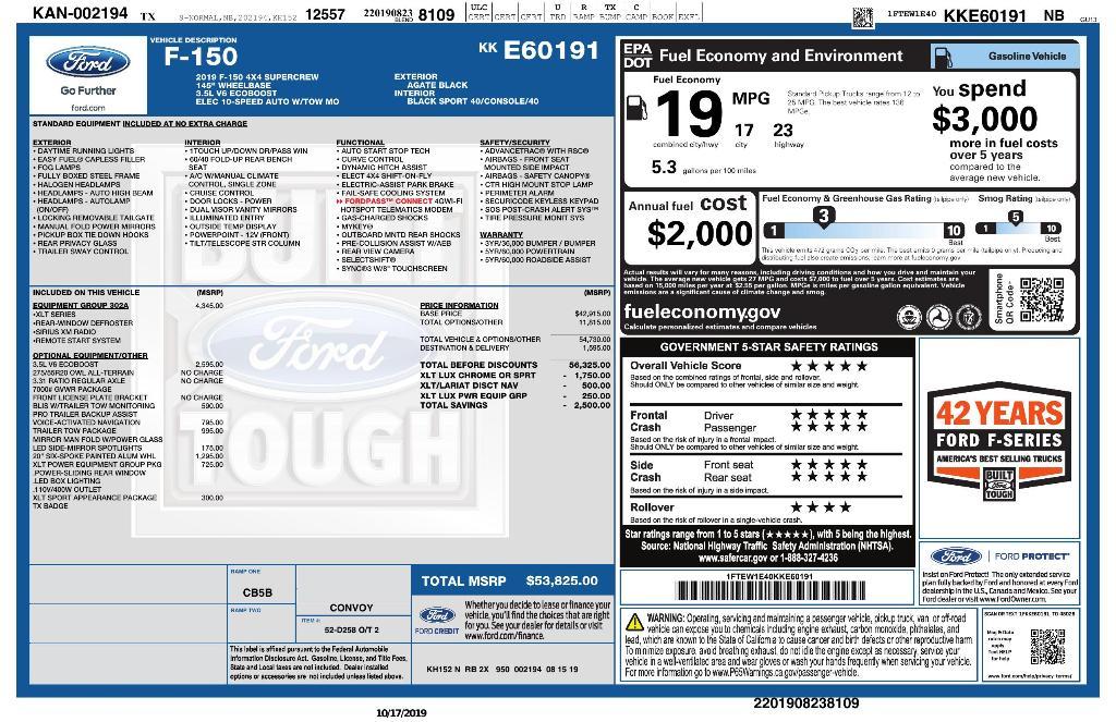 used 2019 Ford F-150 car, priced at $25,774