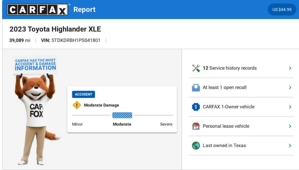used 2023 Toyota Highlander car, priced at $35,102