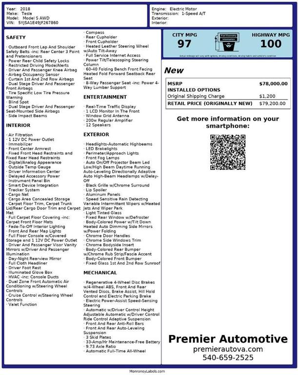 used 2018 Tesla Model S car, priced at $21,999