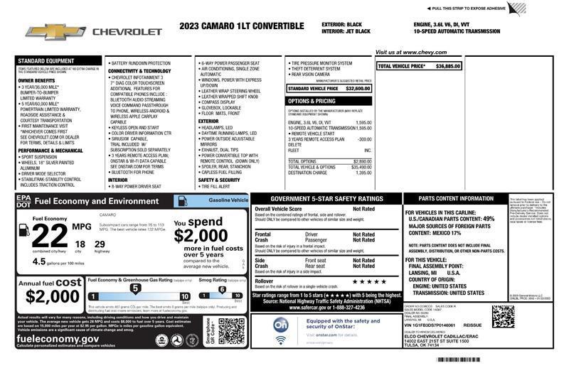 used 2023 Chevrolet Camaro car, priced at $21,450