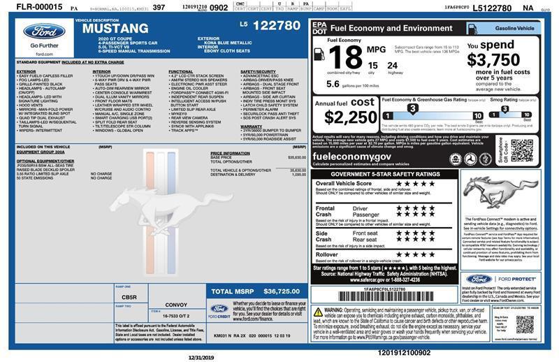 used 2020 Ford Mustang car, priced at $27,999