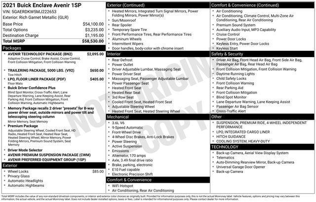 used 2021 Buick Enclave car, priced at $30,812