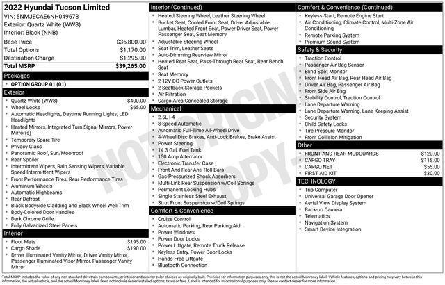 used 2022 Hyundai Tucson car, priced at $24,216