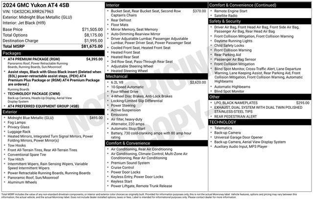 used 2024 GMC Yukon car, priced at $69,303