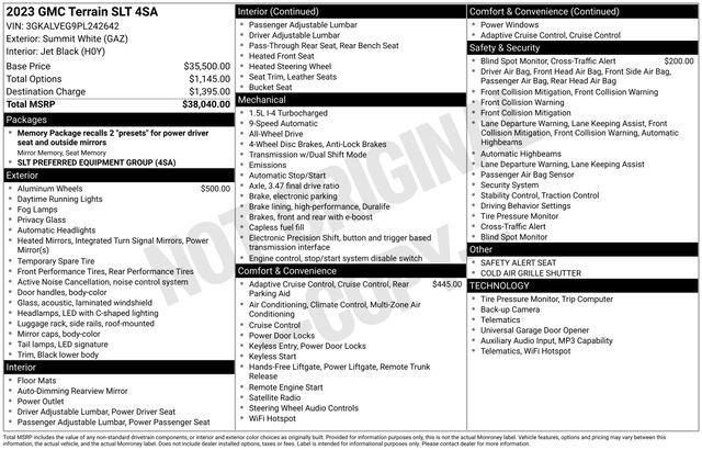 used 2023 GMC Terrain car, priced at $25,959