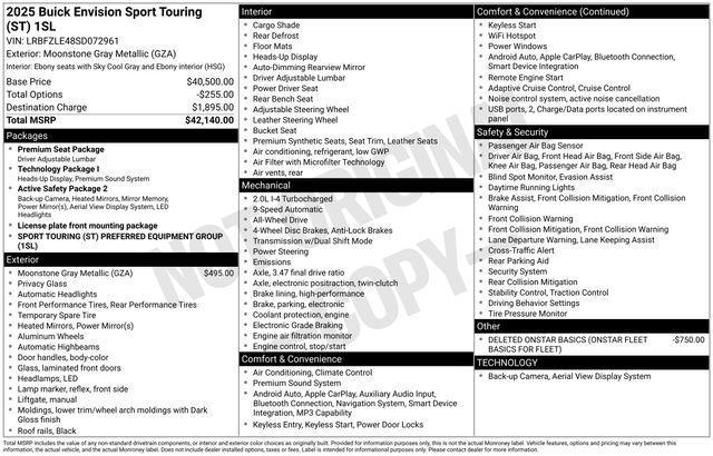 used 2025 Buick Envision car, priced at $30,457