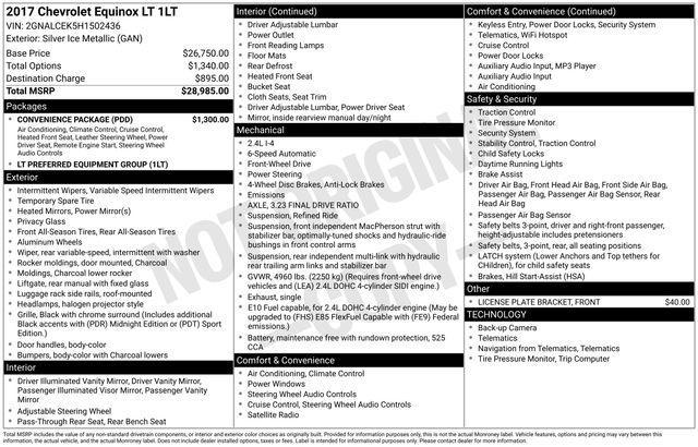 used 2017 Chevrolet Equinox car, priced at $12,153