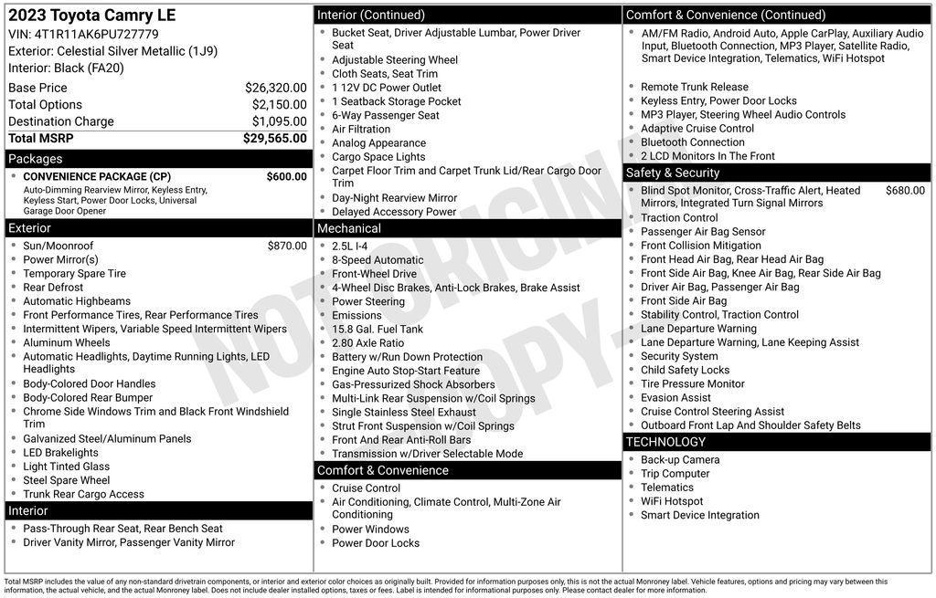 used 2023 Toyota Camry car, priced at $21,360
