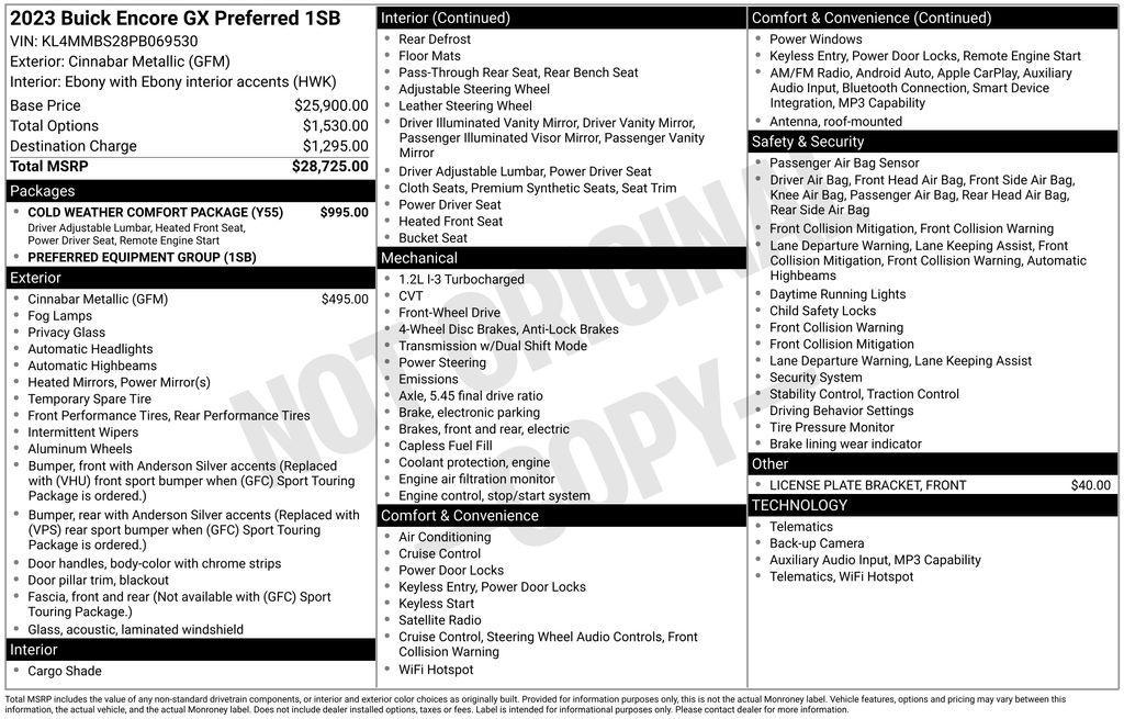 used 2023 Buick Encore GX car, priced at $19,908