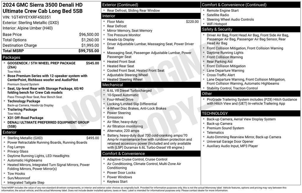 used 2024 GMC Sierra 3500 car, priced at $79,874