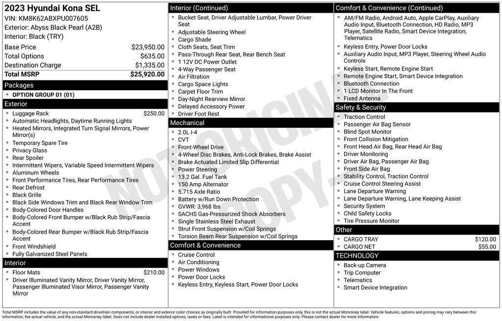 used 2023 Hyundai Kona car