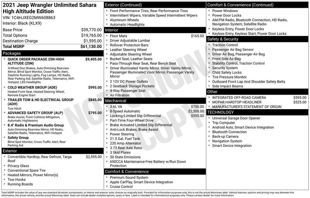 used 2021 Jeep Wrangler Unlimited car, priced at $23,495