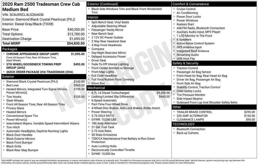 used 2020 Ram 2500 car, priced at $36,605