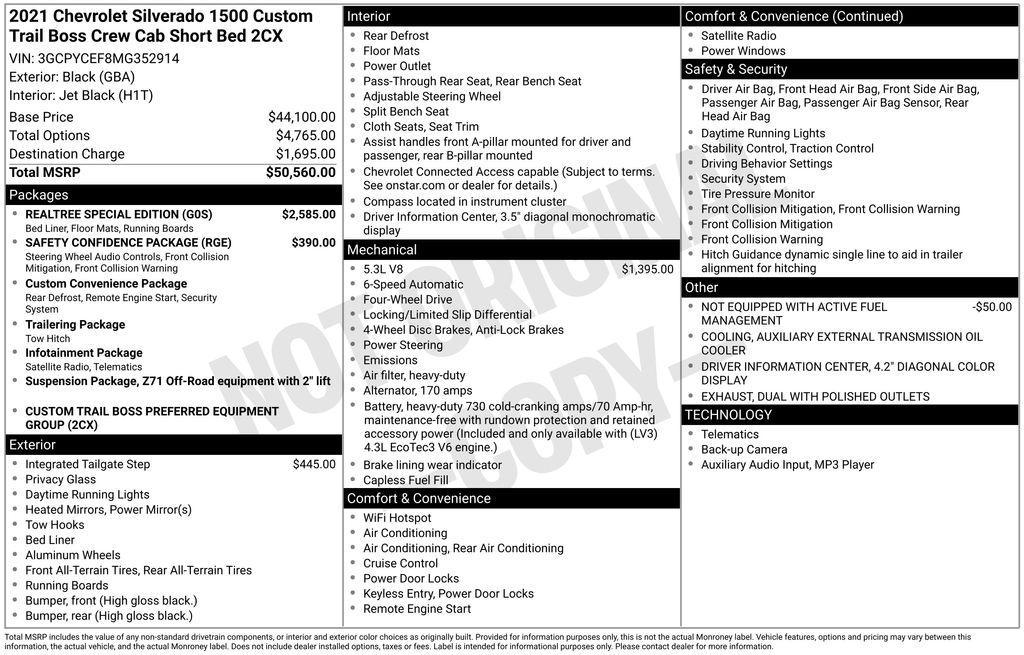 used 2021 Chevrolet Silverado 1500 car, priced at $28,809