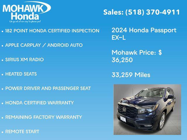 used 2024 Honda Passport car, priced at $36,425