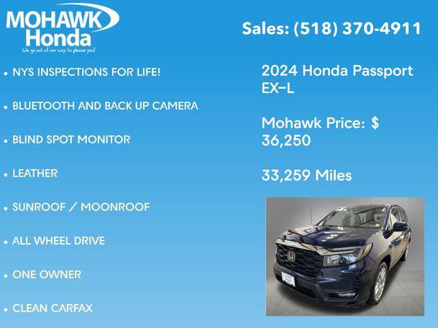 used 2024 Honda Passport car, priced at $36,425