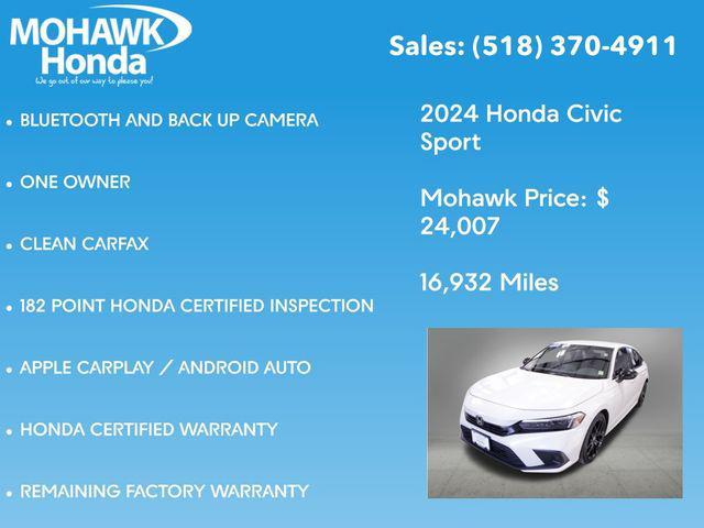 used 2024 Honda Civic car, priced at $24,007