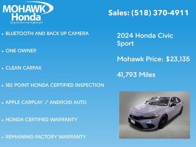 used 2024 Honda Civic car, priced at $23,135