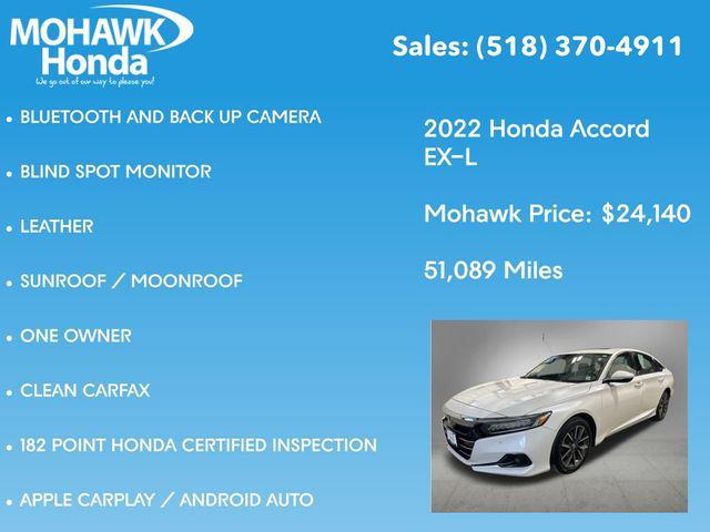 used 2022 Honda Accord car, priced at $24,140