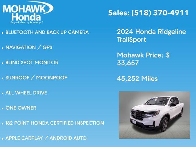 used 2024 Honda Ridgeline car, priced at $33,657