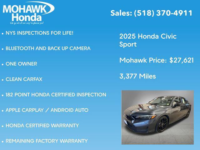 used 2025 Honda Civic car, priced at $27,621
