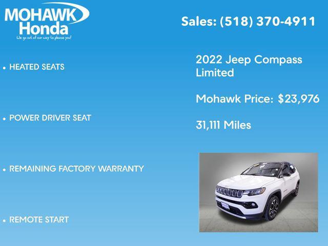 used 2022 Jeep Compass car, priced at $23,976