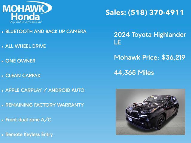 used 2024 Toyota Highlander car, priced at $36,219
