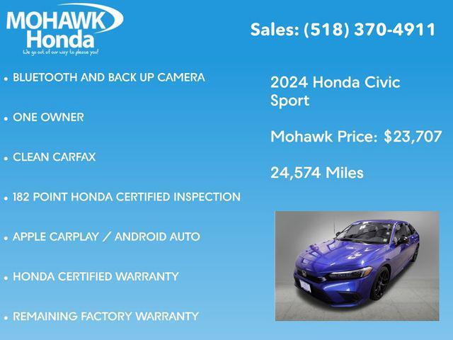 used 2024 Honda Civic car, priced at $23,707