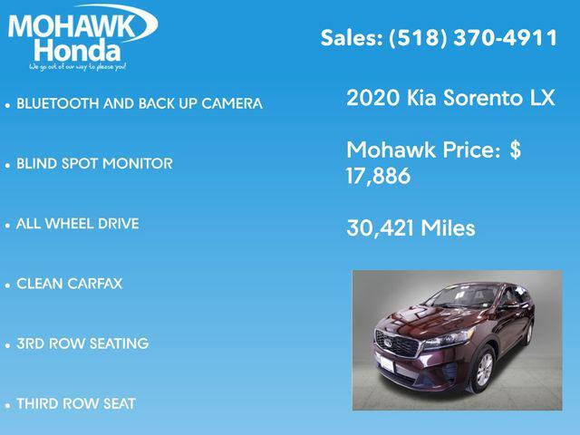 used 2020 Kia Sorento car, priced at $17,886