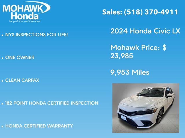 used 2024 Honda Civic car, priced at $24,160