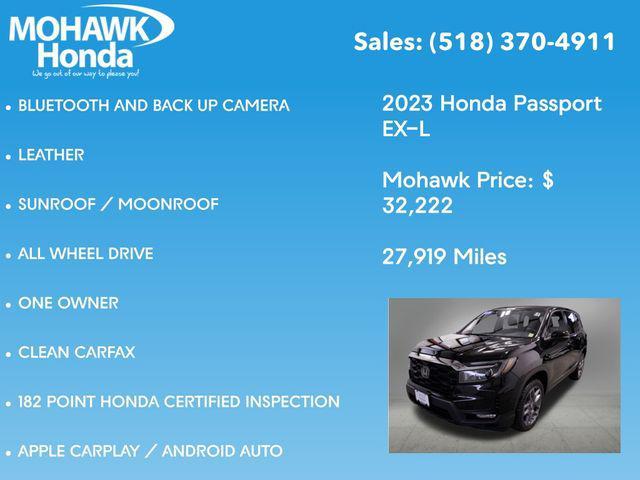 used 2023 Honda Passport car, priced at $32,222